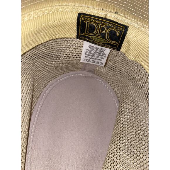 Dorfman Pacific Handmde Safari Fish Fabric Mesh Leather Strap Hat UV Protection - Picture 5 of 5
